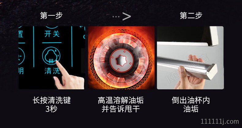 抽油烟机电加热清洗方式及过程