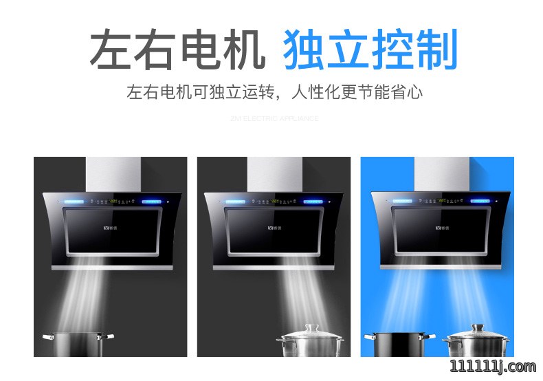 左右双电机抽油烟机